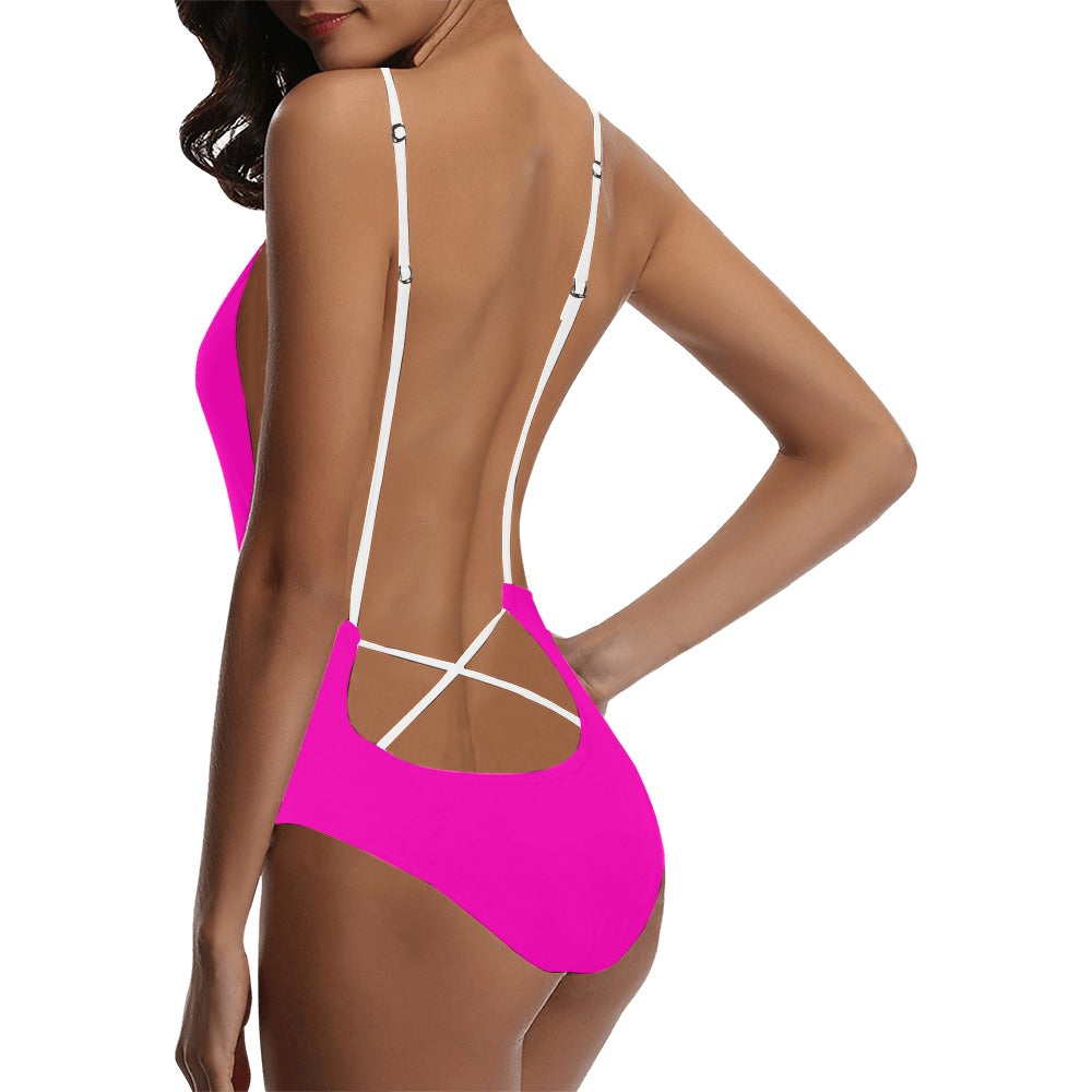 Corsega Lacing Backless One-Piece Swimsuit