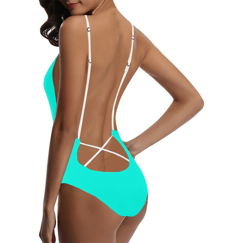 Corsega Lacing Backless One-Piece Swimsuit