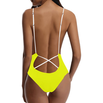 Corsega Lacing Backless One-Piece Swimsuit